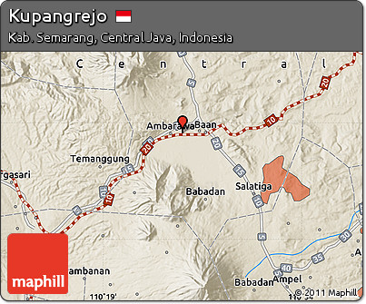 Shaded Relief Map of Kupangrejo
