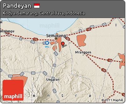 Shaded Relief Map of Pandeyan