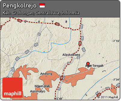 Shaded Relief Map of Pengkolrejo