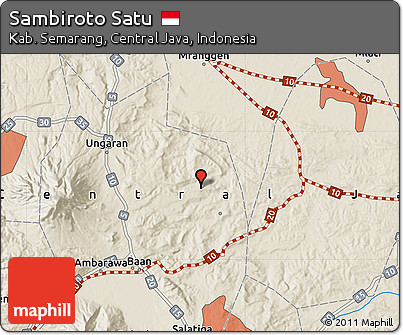Shaded Relief Map of Sambiroto Satu