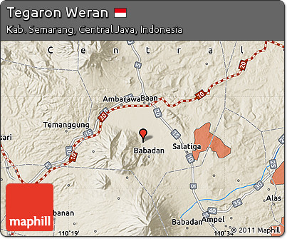 Shaded Relief Map of Tegaron Weran