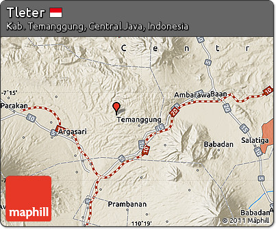 Shaded Relief Map of Tleter
