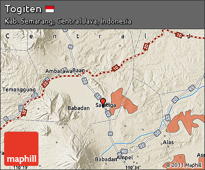 Shaded Relief Map of Togiten