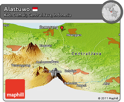 Physical Panoramic Map of Alastuwo