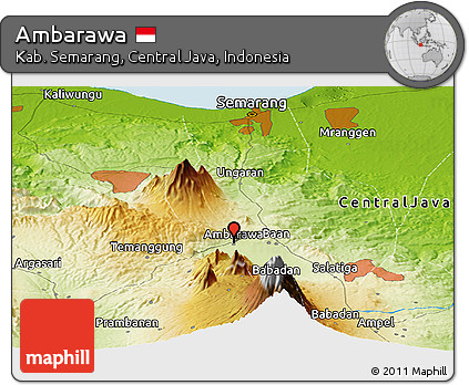Physical Panoramic Map of Ambarawa