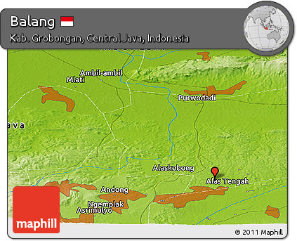 Physical Panoramic Map of Balang