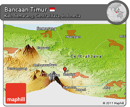 Physical Panoramic Map of Bancaan Timur