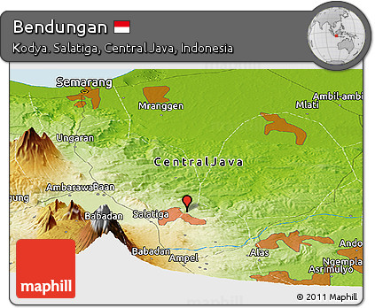 Physical Panoramic Map of Bendungan