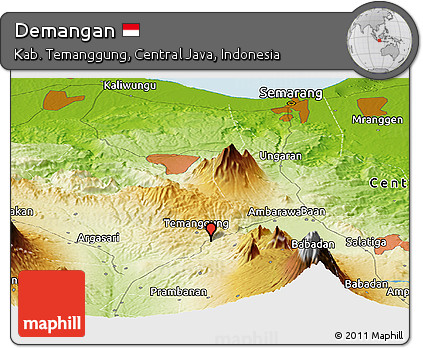 Physical Panoramic Map of Demangan