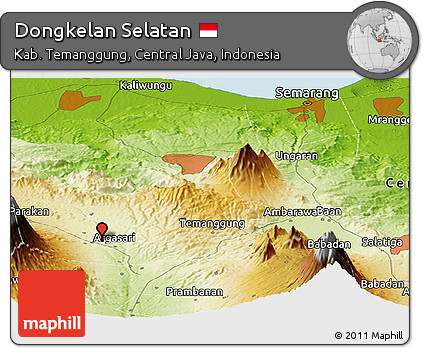 Physical Panoramic Map of Dongkelan Selatan