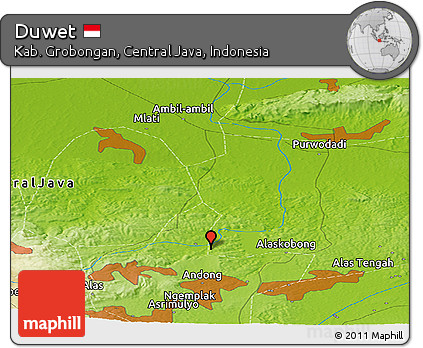 Physical Panoramic Map of Duwet