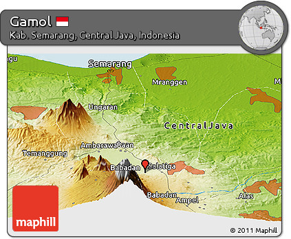Physical Panoramic Map of Gamol