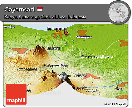 Physical Panoramic Map of Gayamsari