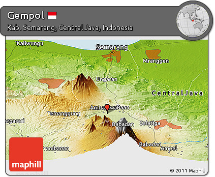 Physical Panoramic Map of Gempol