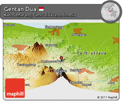 Physical Panoramic Map of Gentan Dua