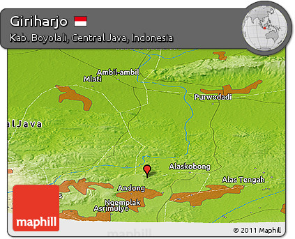 Physical Panoramic Map of Giriharjo