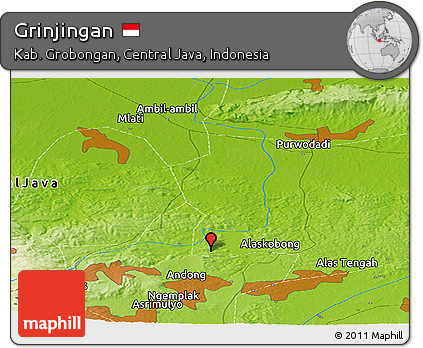 Physical Panoramic Map of Grinjingan