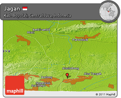 Physical Panoramic Map of Jagan
