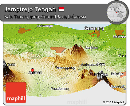 Physical Panoramic Map of Jampirejo Tengah