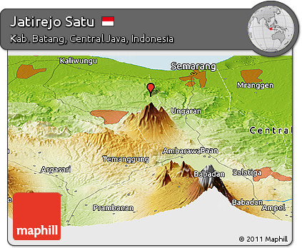 Physical Panoramic Map of Jatirejo Satu