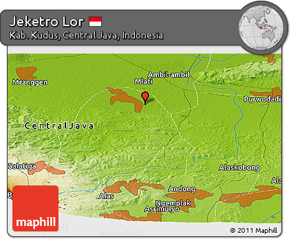 Physical Panoramic Map of Jeketro Lor