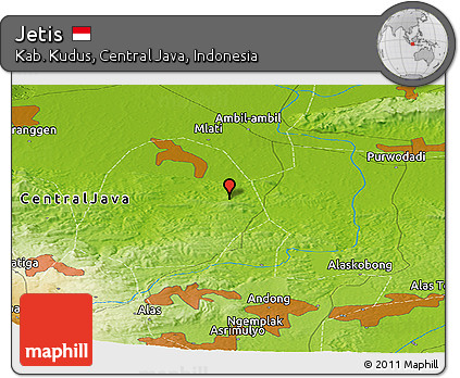 Physical Panoramic Map of Jetis