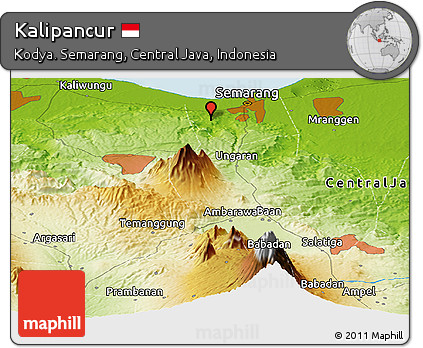 Physical Panoramic Map of Kalipancur