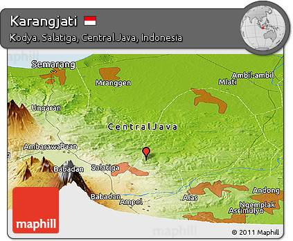 Physical Panoramic Map of Karangjati