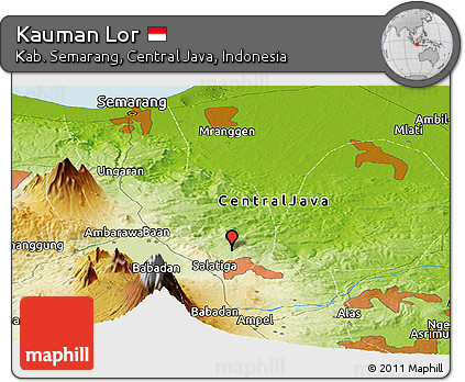 Physical Panoramic Map of Kauman Lor