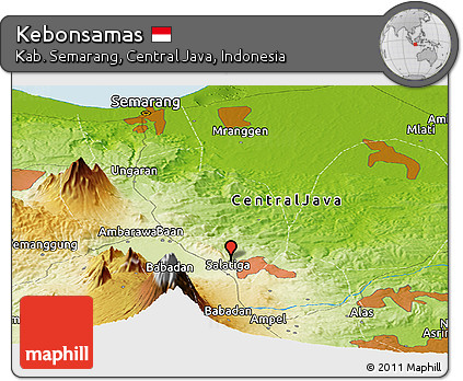 Physical Panoramic Map of Kebonsamas