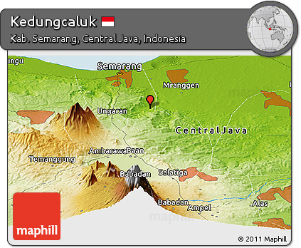 Physical Panoramic Map of Kedungcaluk