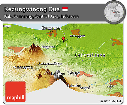 Physical Panoramic Map of Kedungwinong Dua