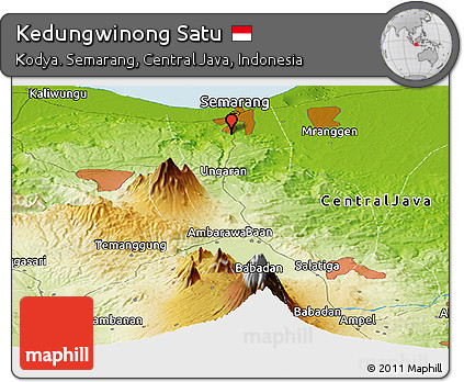 Physical Panoramic Map of Kedungwinong Satu