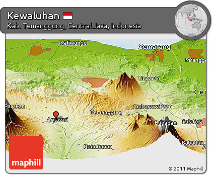 Physical Panoramic Map of Kewaluhan