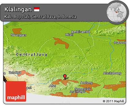 Physical Panoramic Map of Klalingan