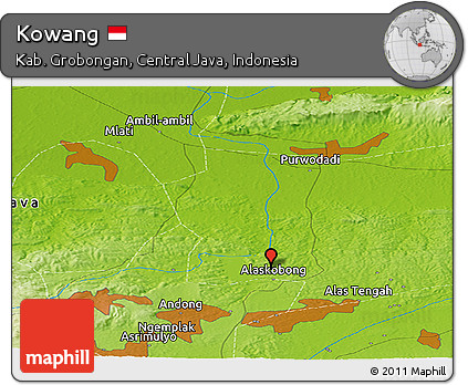 Physical Panoramic Map of Kowang