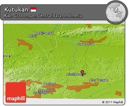 Physical Panoramic Map of Kutukan
