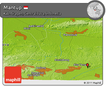Physical Panoramic Map of Mantup