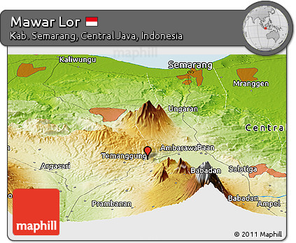 Physical Panoramic Map of Mawar Lor