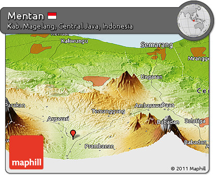 Physical Panoramic Map of Mentan