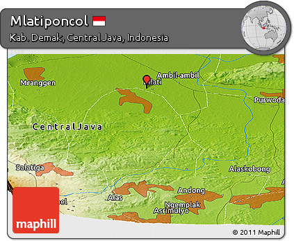 Physical Panoramic Map of Mlatiponcol