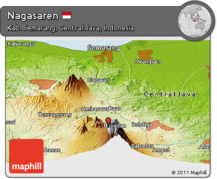 Physical Panoramic Map of Nagasaren