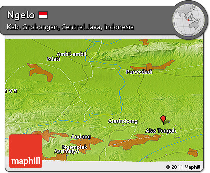 Physical Panoramic Map of Ngelo
