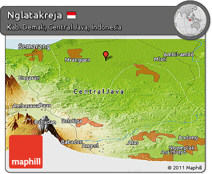 Physical Panoramic Map of Nglatakreja