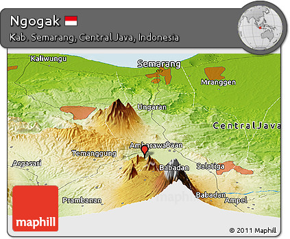 Physical Panoramic Map of Ngogak