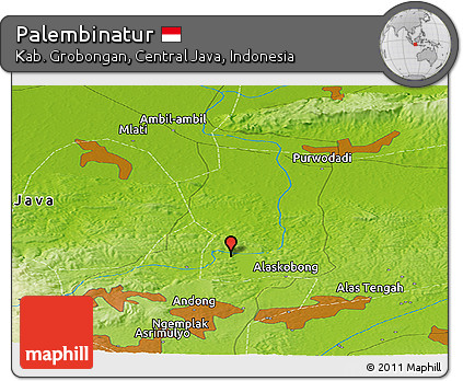Physical Panoramic Map of Palembinatur