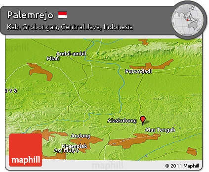Physical Panoramic Map of Palemrejo