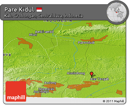 Physical Panoramic Map of Pare Kidul