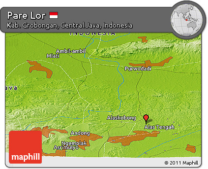 Physical Panoramic Map of Pare Lor
