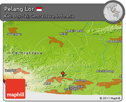 Physical Panoramic Map of Pelang Lor